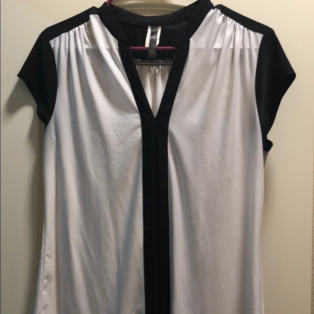 White and black blouse